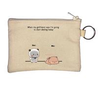 Bubu Dudu Start A Diet Key Chain Coin Purse Beige