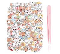 Bubu Dudu Sticker Set with 1 Tweezers Cute Bubududu Sticker Dudu Sticker Bubududu Sticker in Kawaii Cute Cartoon Style Stickers for Journaling Scrapbooking DIY Decoration Laptop Phone Pack of 120