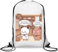 Bubu Dudu Strange I Can Not Find My Bra Gym Sack Casual Drawstring Bag White