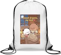 Bubu Dudu Sweet Dreams My Love Gym Sack Casual Drawstring Bag White