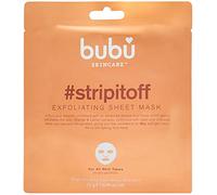 Bubu Exfoliating Sheet Mask - #STRIPITOFF Face Mask Fights Dead Skin Cells, Pore Refining & Face Brightening - Advanced Clay, Charcoal & Fruit Acid Combination, Vegetarian (Single Pack)