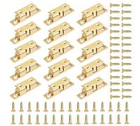 Bubuyun 15PCS Double Ball Catch Brass Cupboard Magnetic Door Catch Ball Tension Catch with 60PCS Screws Solid Brass Door Catch Adjustable Ball Catches for Cabinet Wardrobes(Golden)