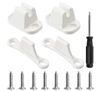 Bubuyun 2 Sets Door Retainer Kit White RV Motorhome Door Retainer with Screws and Installation Tools for External Doors T Shape Door Stop Retaining Catch for Camper RV Motorhome Caravan Campervans