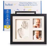 Bubzi Co Baby Footprint Kit, Baby Foot and Hand Print Kit, Baby Keepsake Frame, Nursery Pictures Frames, Hand Print Mold Kit, New Mom Gifts (Jet Black)