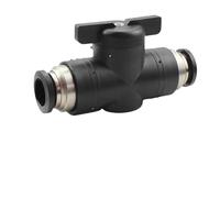 BUC 4 6 8 10 12mm Pneumatic Quick Connector PU Hose Connector Manual Valve Steering Switch Manual Ball Valve(BUC-12 Black)