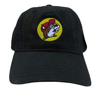 Buc-ees Black Adjustable Baseball Cap with Bucky The Beaver Logo Embroidered on Front, One Size Fits All, Black, One Size