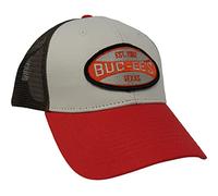 Buc-ee's Brown, Tan and Orange Adjustable Baseball Cap with The Word Embroidered on Front, Mesh Back, One Size Fits All