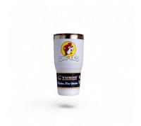 Buc-ee's White Yukon Outfitters Stainless Steel Tumbler - Double Wall Vacuum Insulated, Slide Lid, Powder Finish 30oz