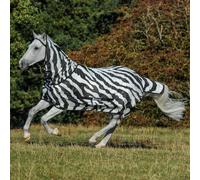 Bucas Buzz- Off Full Neck Zebra Fly Rug - White Print - Size: 6ft 3inch