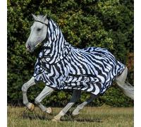 Bucas Zebra Sweet-Itch Rug - Horse Blanket - White Print - Size: 5ft 9inch