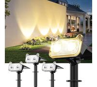 BUCASA Solar Spot Lights, 4 Pack Solar Lights Outdoor Garden with 3000K Warm White LED, IP65 Waterproof Wall Light, 2 Modes Owl Shape Outdoor Lights for Garden, Wall, Yard, Driveway, Pathway