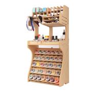 Bucasso Plastic Model Paint Rack Model Tool Organizer MDF Material Paint Rack Scissors/Tweezers/Paint Storage All-in-One Model Workbench Assembly Plastic Model Building Storage GK SY
