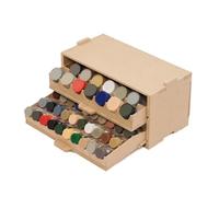 Bucasso Plastic Model Paint Rack Organizer, Paint Rack for 50 Paints, Pull-Out Paint Storage with MDF Material, Model Tools, Suitable for 10ml Tamiya/Mr.Hobby Paints and Miniature Paint Set GK8
