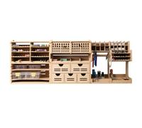 Bucasso Plastic Model Tool Organizer, Organize Plastic Model Building Tools Pliers/Tweezers/Brushes/Screwdrivers Stick Tools, MDF Material Model Workbench, Suitable for Tamiya/Gundam Tools GK Pro