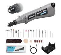 Bucasso Variable Speed Rotary Tool Kit with 2.0 universal chuck from 1/50'' to 1/8'', Cordless Rotary Tool with LED Light, Multi-Purpose Power Tool for Sanding, Polishing, Drilling, DIY Crafts