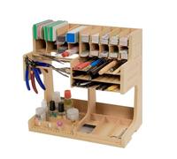 Bucasso Wooden Model Kit Organizer Rack with MDF Material, Paint Rack, Screwdriver/Brush Holder, For Tamiya Paints and Tools, GK1