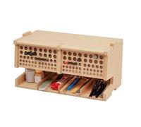 Bucasso Wooden Model Kit Tool Storage Rack with 100 Holes, Brush/Paint Organizer with MDF Material, Craft Supplies Storage, Brush/Tool Holder, Suitable for Tamiya/Gundam Tools, GK6