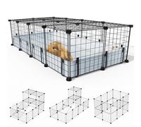 BUCATSTATE Guinea Pigs Cages 20 Panels, Small Animal Playpen with Waterproof Mat, 120L x 60W x 30H Metal Hedgehog Cage with Door, C&C Cage for Rabbit, Bunny, Chinchillas, Chickens