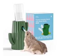 Bucatstate Hamster Water Bottle with Stand, 120ml Small Animal Drinking Bottle Leak-Proof Nozzle, Hamster Accessories for Dwarf Syrian Hamsters, Guinea Pigs, Chinchillas, Rats, Mice (Green)
