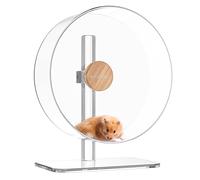 BUCATSTATE Hamster Wheel Slient 32cm, Acrylic Hamster Exercise Wheel with Stable Adjustable Stand Running Wheel for Golden Bear Hamster, Sugar Gliders, Rats, Hedgehogs and Other Small Animals