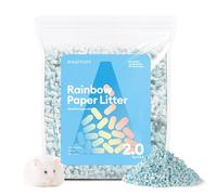 BUCATSTATE Small Animal Litter Bedding Dust-Free 1KG, 10X Absorbent Guinea Pig Bedding Rabbit Pellets Paper Hamster Bedding Odor Control for Cages, Reptile, Small Pets (BLUE)
