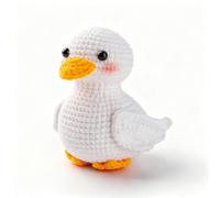 Bucaxit Beginner Crochet Kit - Cute Funny Duck DIY Amigurumi Craft Set, Complete with Soft Easy-to-Knit Yarn, Step-by-Step Video Tutorial, Handmade Craft Gift for Teens & Adults