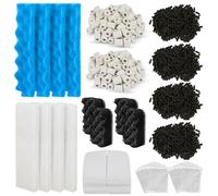 buccilly 38 Pack Bio Foam Value Pack Kit for Fluval 406/407 Canister Filters, Replacement Bio Foam, Activated Carbon & Ceramic Rings (2 Sets Maintenance Bundle)