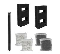 buccilly Aquarium Filter Replacement Set, 3-Stage Filtration Compatible with Fluval SPEC EVO Flex Series, Includes 2 Carbon Filter Refills, 2 Foam Filter, 2 Ceramic Rings & 1 Filter Cord