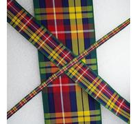 Buchanan Tartan Ribbon Scotland Christmas 6 Widths 05 026D, 25mm, 2 Metres