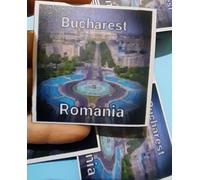 Bucharest Romania Souvenir Fridge Magnet, Travel Memento, Fountain Design
