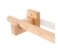 Buchenfarbene Vorhangstangenhalter seitliche Montage 29mm Durchmesser ideale feste Gardinenstange für 63 Zoll Ösenvorhänge robust & stilvoll perfekt für Fensterdekoration.