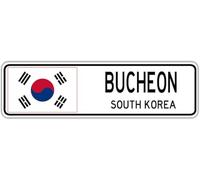 Bucheon, South Korea Street Sign South Korean Flag City Country Road Wall Gift Street Sign 4x16 inches