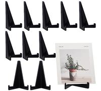 Bucherry 10 Packs Mini Easel Display Stand Acrylic Mini Plastic Easel Holder Acrylic Stand for Display Place Card Holders for Home Office 3.4 x 2.5 Inch(Black)