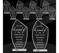 Bucherry 10 Pcs Employee Appreciation Awards for Coworker Acrylic Thank You Trophy May You Be Proud of The Work You Do Sign Prizes Retirement Goodbye Farewell Gift for Women Men(Proud)