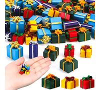 Bucherry 100 Pcs Christmas Miniature Ornaments Kit - Mini Boxes Ornament DIY Craft Resin Xmas Charms for DIY Garden Accessories Christmas Tree Decoration Phone Case Making