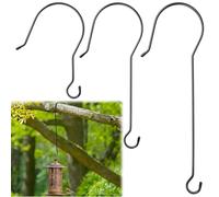 Bucherry 12 Pack Long S Hooks for Hanging 12/18/24 Inch Heavy Duty Tree Branch Hooks Big S Hanger with Rubber Cap for Hanging Plants, Bird Feeders, Baskets, Lanterns Outdoor Decor