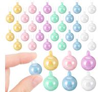 Bucherry 30 Pcs Mini Christmas Pastel Ornaments Balls for Mini Tree 0.63'' Small Macaron Shatterproof Hanging Ornament Tiny Candy Pastel Christmas Decoration for Holiday Party Outdoor Indoor DIY Craft
