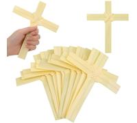 Bucherry 50 Pcs 8" Palm Sunday Holy Week Palm Artificial Crosses Bulk Easter Religious Christian Pray Cross Leaves Christian Gift for Lent Holy Week Easter Jesus Christ Church Pray Events Decor