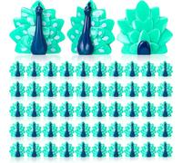 Bucherry 50 Pcs Mini Resin Animal Miniature Peacock Figurine Realistic Wildlife Figure to Hide and S or Fairy Garden Dollhouse Landscape Aquarium Decors Easter Egg Fillers Party Favors