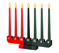 Bucherry Wooden Kwanzaa Candles Holder Not Include Candles Handmade Wooden Kinara with Gold Kwanzaa Letters Double Sided Kwanzaa Celebration for Kwanzaa Home Decor