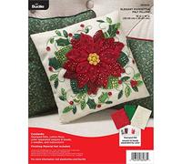 Bucilla 10" Felt Pillow Applique Kit - Elegant Poinsettia