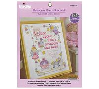 Bucilla 10 x 13-inch Princess Birth Record 14 Count Counted Cross Stitch Kit