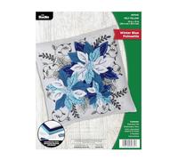 Bucilla 12" Felt Pillow Applique Kit - Winter Blue Poinsettia 89764E