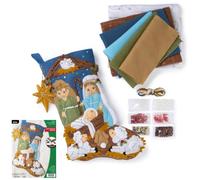 Bucilla, 18" Felt Applique Stocking Making Kit, for DIY Arts and Crafts Projects, Little Blessed Nativity