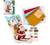 Bucilla, 18" Felt Applique Stocking Making Kit, for DIY Arts and Crafts Projects, Santa's Alpine Fun