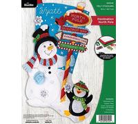 Bucilla 18" Felt Christmas Stocking Kit - Destination North Pole 89594E