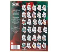 Bucilla 3 1/2-inch Tiny Stocking Ornaments 14 Count Counted Cross Stitch Kit, Set of 30