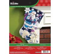 Bucilla 86653 Arctic Santa Stocking Felt Applique Kit, Multi-Colour