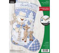 Bucilla 89245E Felt Applique Christmas Stocking Kit, Snowman's Winter, 18"