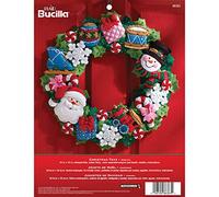 Bucilla Christmas Toys Wreath Felt Applique Kit, 16 inches